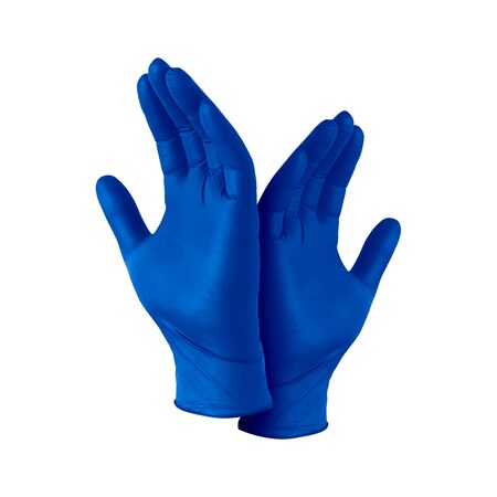 Aek Disposable Gloves, 6 mil Palm, Nitrile, Powder-Free, M, Blue EN9441